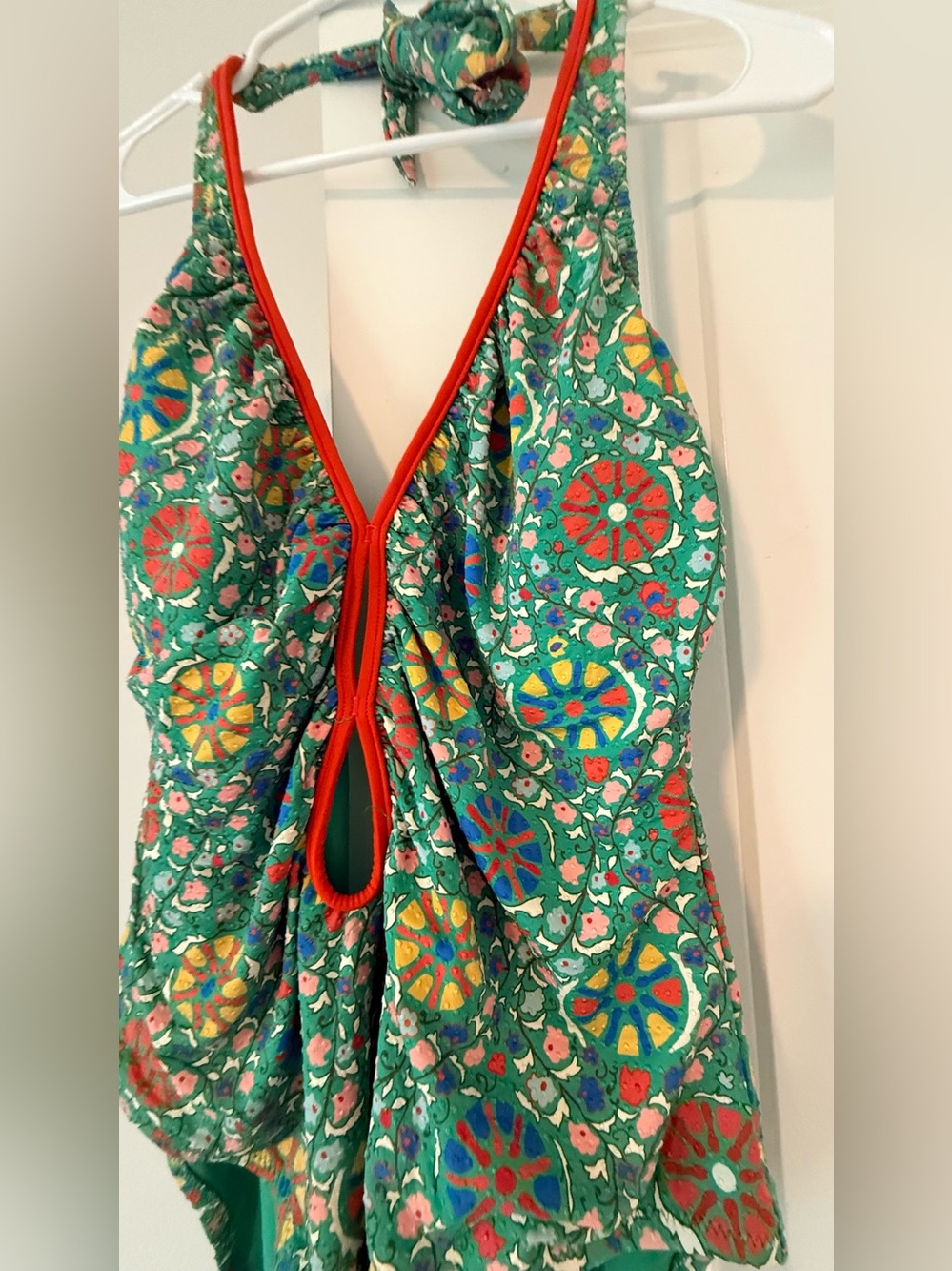 RHODE x Target Zinnia Floral Halter One-Piece Swimsuit – Green/Red - Picture 5 of 8